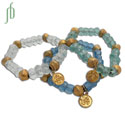 Ganesh Aum Mala Armband aufbereitetes Glas und Messing