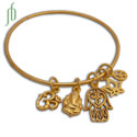 Lucky Charm Armband mit 5 Anh�ngers Gold