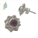 Lotos Ohrringe mit Amethyst