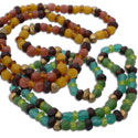 Buddha Mala Halskette aufbereitetes Glas und Messing