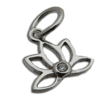 Lotos Anh&auml;nger Charm 8 mm Silber